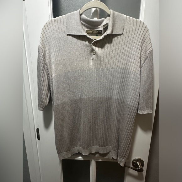 John Henry Ribbed-Knit Collared Polo Shirt - Picture 9 of 9